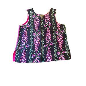 Bob Mackie Wearable Art Silk Sleeveless Reversible Tank Top L